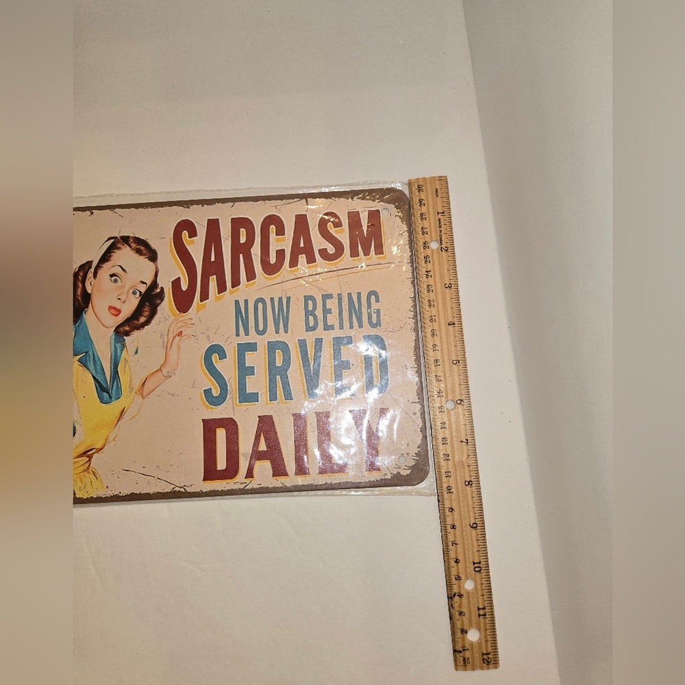 Sarcasm Daily Metal Wall Sign Vintage Style NEW - Picture 2 of 7